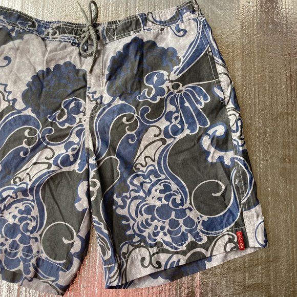 TOMMY BAHAMA Swim Trunks Adult Large Surf Waves Blue Mens Bath Suit Board Shorts - Picture 5 of 16